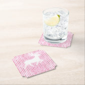 Roze & Witte Kerstvreugde Rendier Kartonnen Onderzetters (Insitu)