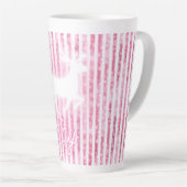 Roze & Witte Kerstvreugde Rendier Latte Mok (Rechterhoek)