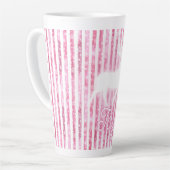 Roze & Witte Kerstvreugde Rendier Latte Mok (Linkerhoek)