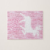 Roze & Witte Kerstvreugde Rendier Legpuzzel (Horizontaal)
