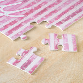Roze & Witte Kerstvreugde Rendier Legpuzzel (Zijkant)
