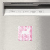 Roze & Witte Kerstvreugde Rendier Magneet (Insitu (Vaatwasser))