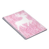 Roze & Witte Kerstvreugde Rendier Notitieboek (Rechterzijde)