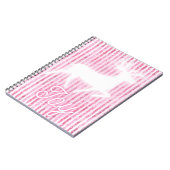 Roze & Witte Kerstvreugde Rendier Notitieboek (Linkerzijde)