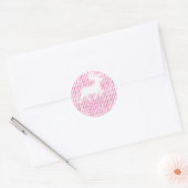 Roze & Witte Kerstvreugde Rendier Ronde Sticker (Envelop)