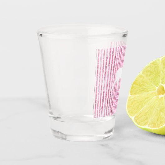 Roze & Witte Kerstvreugde Rendier Shot Glas (Links)