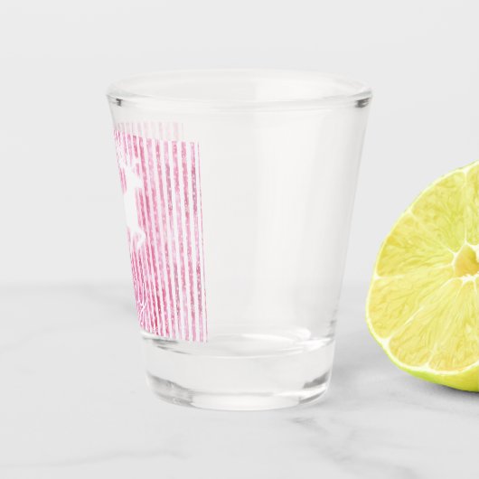 Roze & Witte Kerstvreugde Rendier Shot Glas (Rechts)