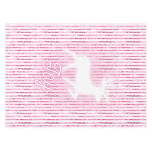 Roze & Witte Kerstvreugde Rendier Tafelkleed (Voorkant (Horizontaal))