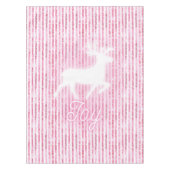 Roze & Witte Kerstvreugde Rendier Tafelkleed (Voorkant)