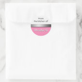 Roze witte keukenstickers ronde sticker (Tas)