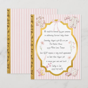 Roze Witte Kittens Baby Shower Digitale Download Kaart