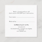 Roze witte klantenreferenties verwijzingskaart aanbevelingskaartje (Achterkant)