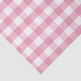 Roze & Witte Klassieke Gingham Patroon Tissuepapier