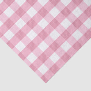 Roze & Witte Klassieke Gingham Patroon Tissuepapier