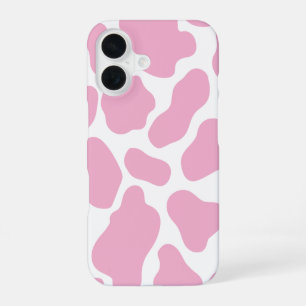 Roze & Witte Koe Print iPhone 16 Hoesje
