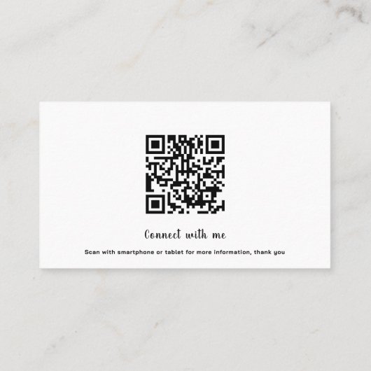 Roze & Witte Koe Vlekken, QR Code Visitekaartje (Achterkant)