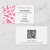 Roze & Witte Koe Vlekken, QR Code Visitekaartje (Voorkant / Achterkant)