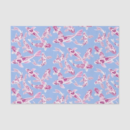 Roze witte koi vis tissuepapier (Voorkant)