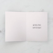 Roze Witte Konijn Bloem Verjaardag Kaart (Binnen)