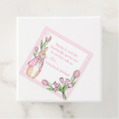 Roze witte konijn Dank u Baby shower Bedankjes Labels (In situ)