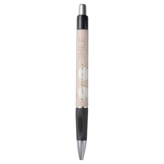 Roze Witte Konijnenoren Bril Glimlach Pen (Voorkant Verticaal)