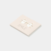 Roze Witte Konijnenoren Bril Glimlach Post-it® Notes (Schuin)