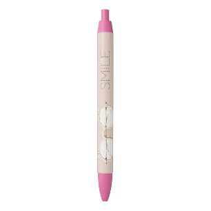 Roze Witte Konijnenoren Bril Glimlach Zwarte Inkt Pen
