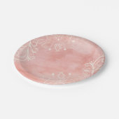  Roze & Witte Lace Bloemen Shabby Chic Papieren Bordje (Gekanteld)