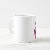 Roze witte lavender Roos Flowers Koffiemok (Voorkant links)