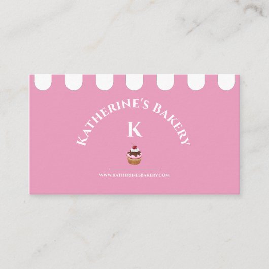 Roze witte legant bakkerij Visitekaartje (Voorkant)