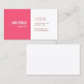Roze witte legant minimalistische moderne Sjabloon Visitekaartje (Voorkant / Achterkant)