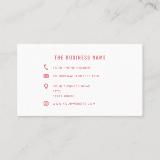 Roze Witte Legant Monogram Professional Business Kortingskaartje (Achterkant)