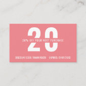 Roze Witte Legant Monogram Professional Business Kortingskaartje (Voorkant)