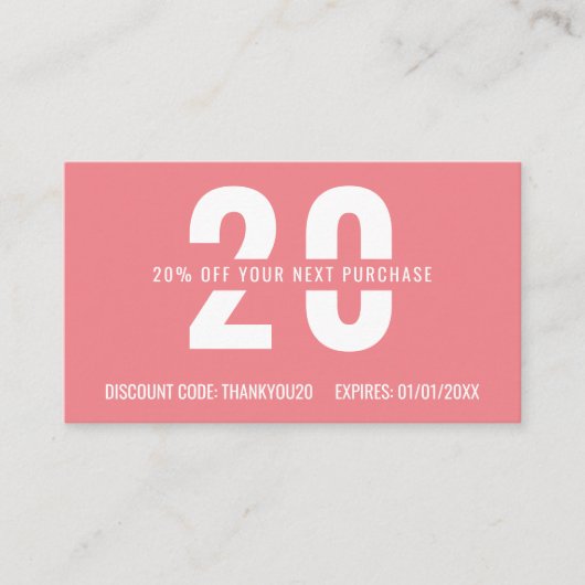 Roze Witte Legant Monogram Professional Business Kortingskaartje (Voorkant)