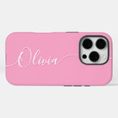 Roze witte legant naam voor kalligrafie Case-Mate iPhone case (Achterkant (horizontaal))