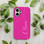 Roze witte legant naam voor kalligrafie Case-Mate iPhone 14 hoesje<br><div class="desc">De roze Wit Elegant Manuscript van de Kalligrafie de Aangepaste iPhone 14 de Slimme Gevallen van de Telefoon kenmerkt een modern en trendy eenvoudig en stijlvol ontwerp met uw gepersonaliseerde naam in elegante hand geschreven kalligrafiekmanuscript typografie op een zachte roze achtergrond. Ontworpen door ©Evco Studio www.zazzle.com/store/evcostudio</div>