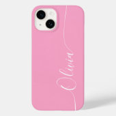 Roze witte legant naam voor kalligrafie Case-Mate iPhone case (Achterkant)