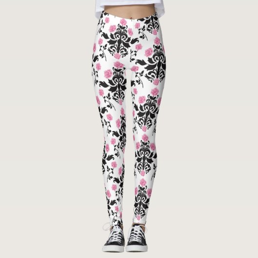 Roze/witte Leggings voor vrouwen (Voorkant)