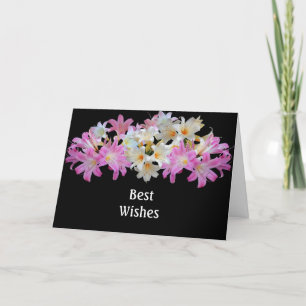 Roze witte lelies Bevestiging Kaart