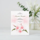 Roze & Witte Lelies Trouwen Save The Date 2 Aankondigingskaart (Staand voorkant)