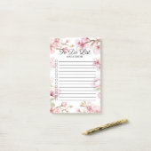 Roze Witte Lente Bloemige Checkbox Te Doen Post-it® Notes (Op bureau)