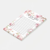 Roze Witte Lente Bloemige Checkbox Te Doen Post-it® Notes (Schuin)