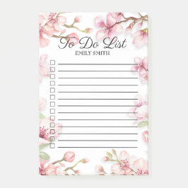 Roze Witte Lente Bloemige Checkbox Te Doen Post-it® Notes