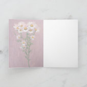 Roze Witte Lente Daisy Bloemen in Vaas Verjaardag Kaart (Binnen)