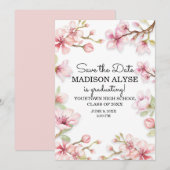 Roze witte lententuin Afstuderen Kaart (Voorkant / Achterkant)