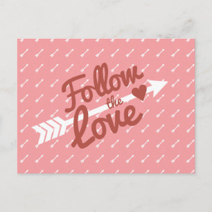 Roze & Witte Liefde Rode Hart Pijl Briefkaart