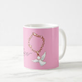 Roze Witte Liefdesengel Koffiemok (Voorkant rechts)