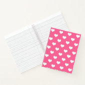 Roze Witte Lieve Harten Ontwerp Notitieboek (Binnen)