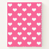 Roze Witte Lieve Harten Ontwerp Notitieboek (Achterkant)