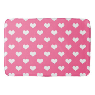 Roze Witte Lieve Hartjes Ontwerp Badmat
